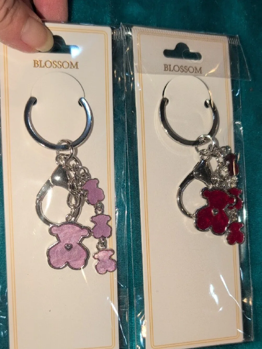 Silver Teddy Charm Keychain - NWT